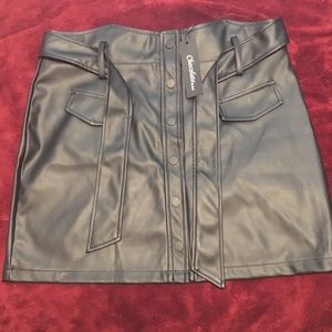 NanaMacs Faux Leather Skirt